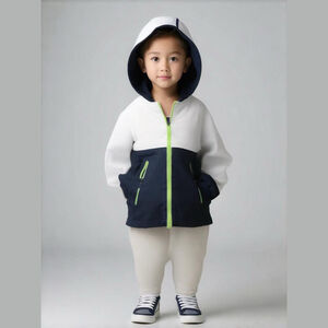 Tommy Bahama Youth Boys Size XS 4 White Blue Hooded Windbreaker Jacket EUC